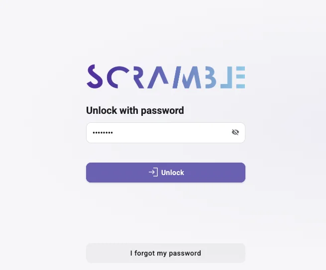 Scramble Wallet — screen 1