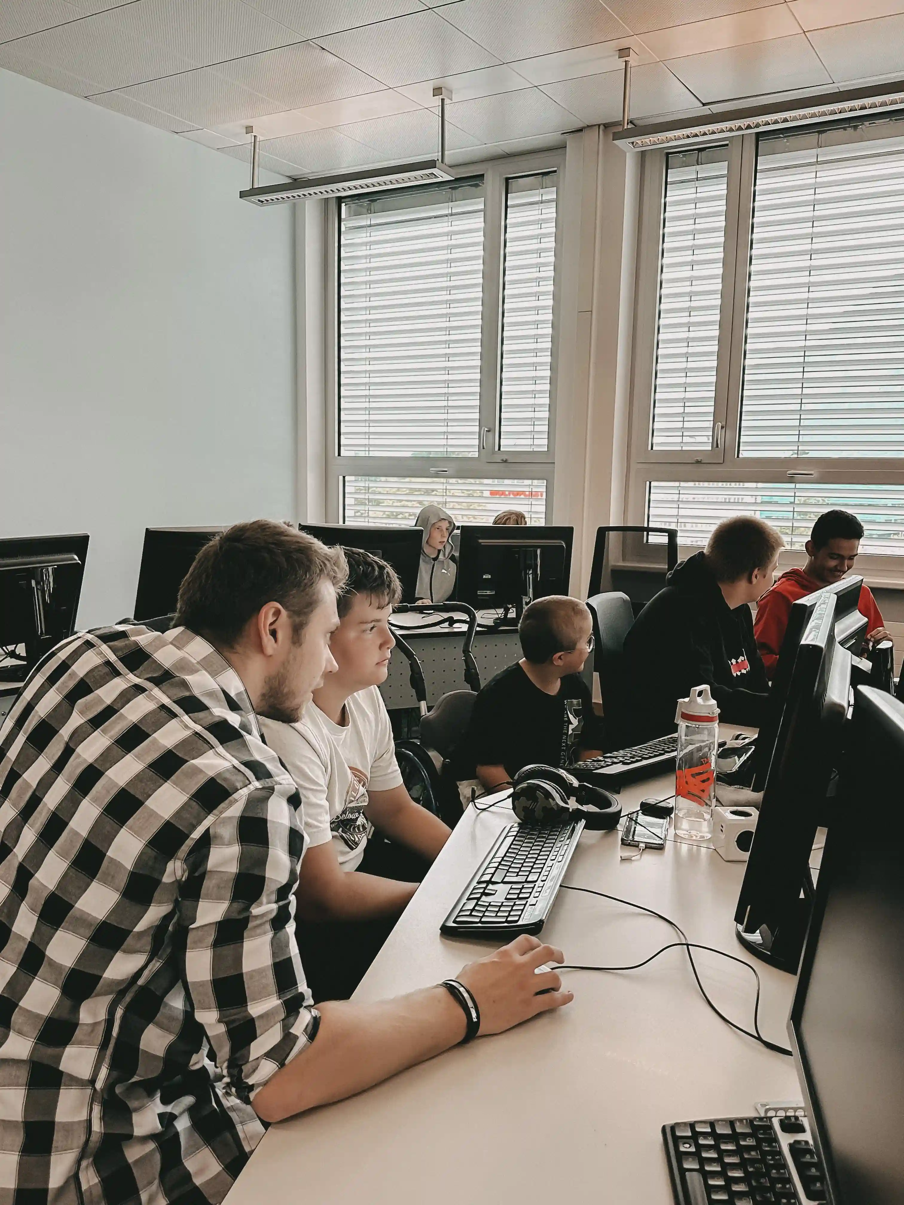 Kevin teaching code for kids